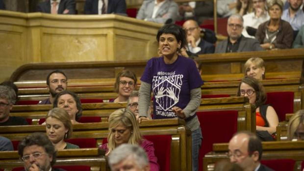 Bancada de la CUP en el Parlamento de Cataluña