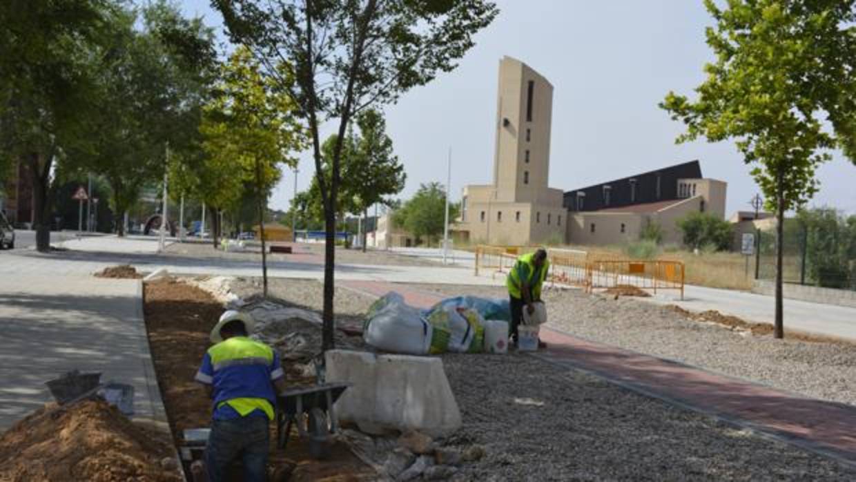 Obra de instalaciones en la callle Rio Bullaque