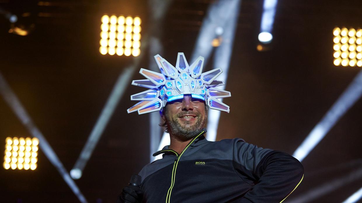 Jay Kay, cantante de Jamiroquai, ayer durante su actuación