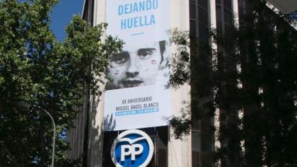 Homenaje del PP madrileño hoy, frente a la sede de la calle de Génova