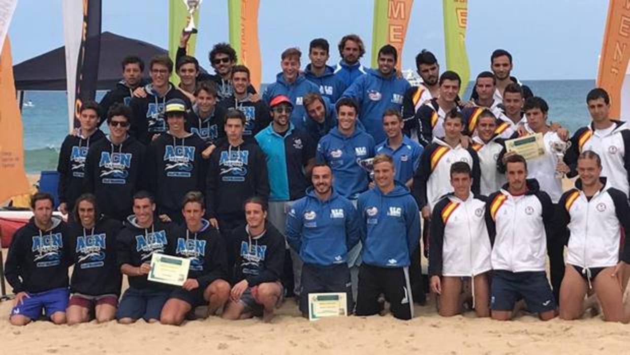 Los tres equipos ganadores en categoría masculina: Alcarreño, Marisma de Cantabria y Oriol