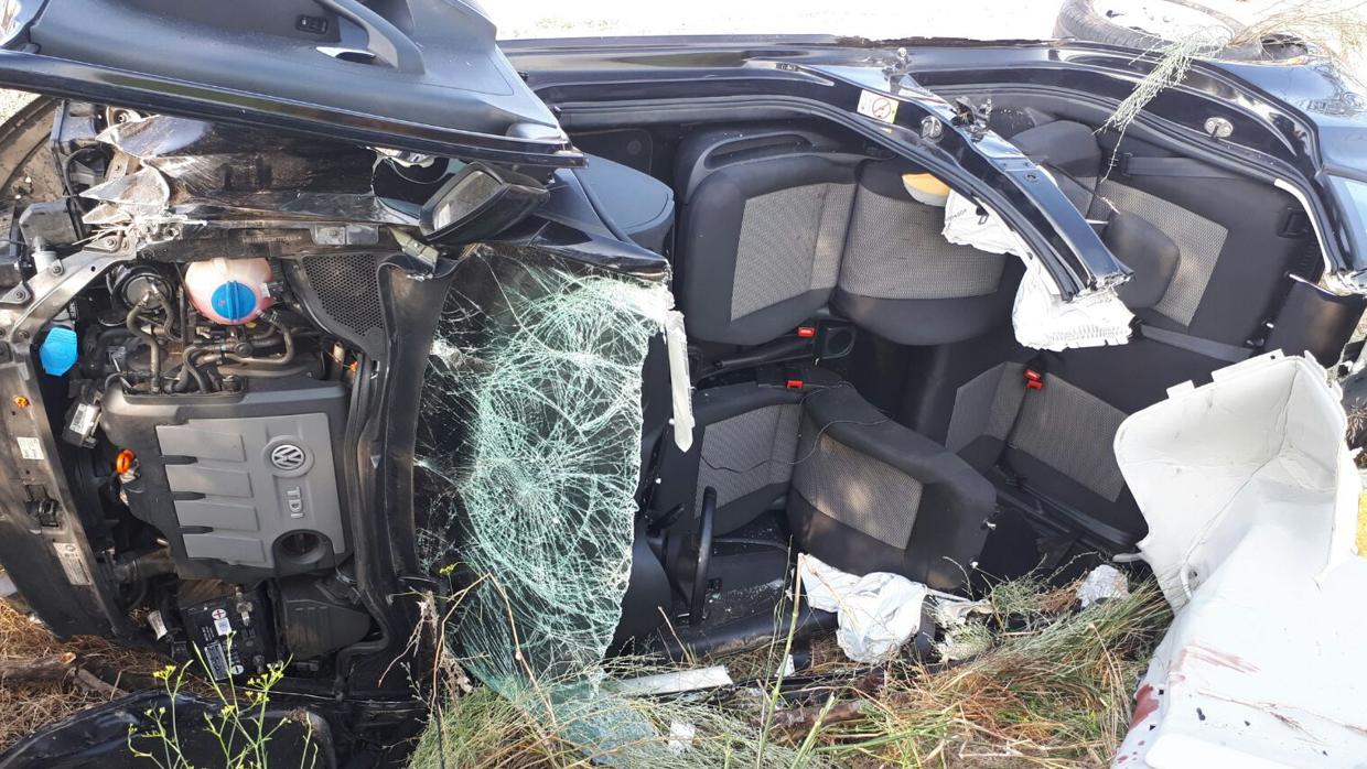 Estado en el que quedó el vehículo que conducía el joven