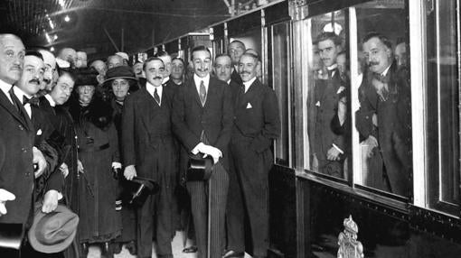 Alfonso XIII en la inauguración del Metro, en octubre de 1919