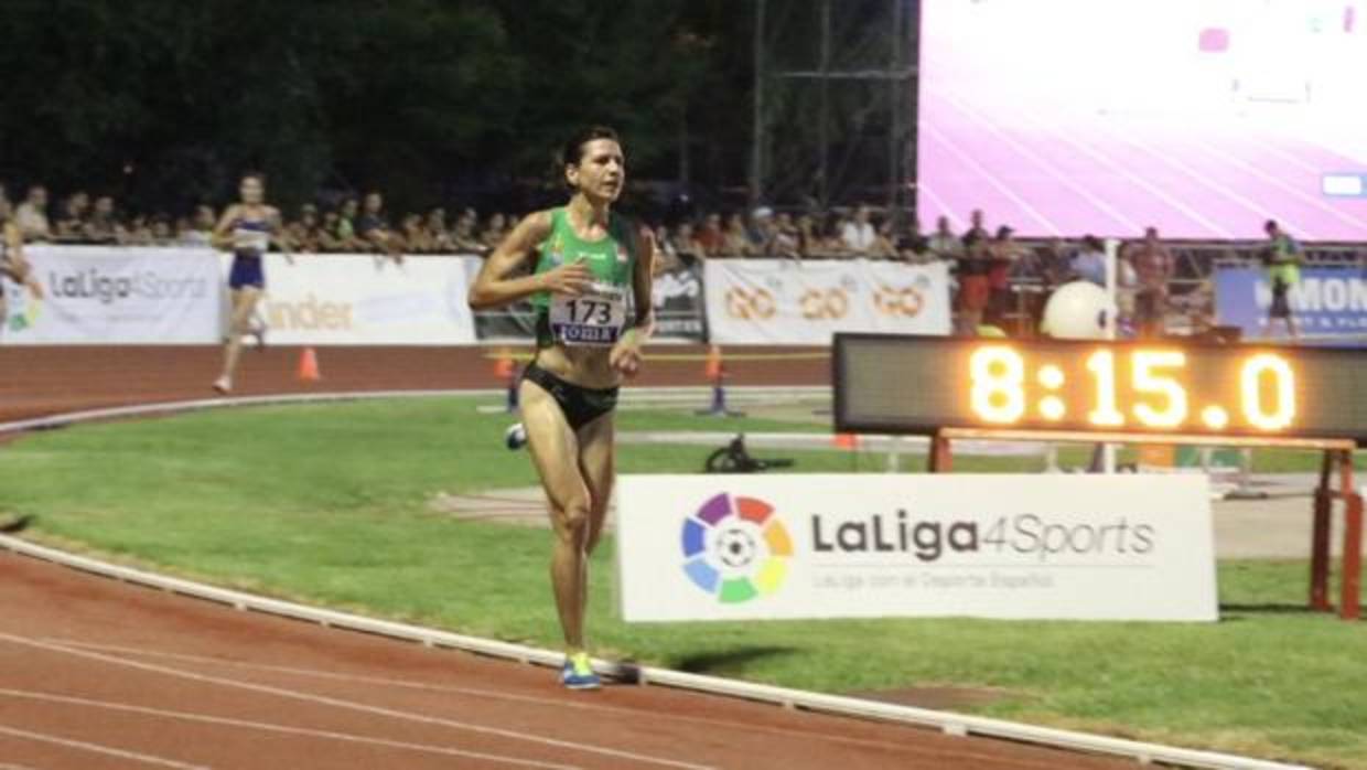 Irene Sánchez-Escribano durante la carrera en la que ganó el campeonato de España