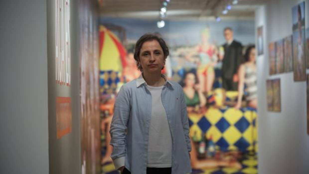 La periodista mexicana Carmen Aristegui en la Casa América Cataluña en su visita a Barcelona