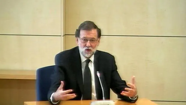 Mariano Rajoy, durante su declaración en la Audiencia Nacional