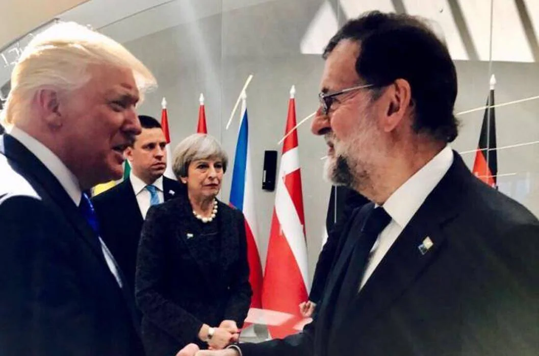 Rajoy y Trump durante su encuentro en Bruselas el pasado mes de mayo