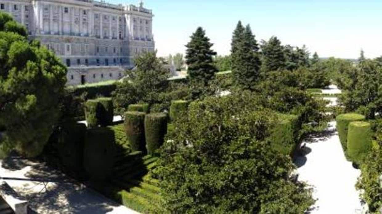 Panorámica de los Jardines de Sabatini, frente al Palacio Real