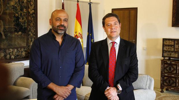 García Molina y el presidente Page en el Palacio de Fuensalida