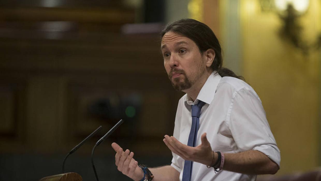 Pablo Iglesias, líder de Podemos, en el Congreso de los Diputados