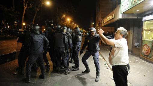 Alberto Casillas durante las protestas de «Rodea el Congreso»