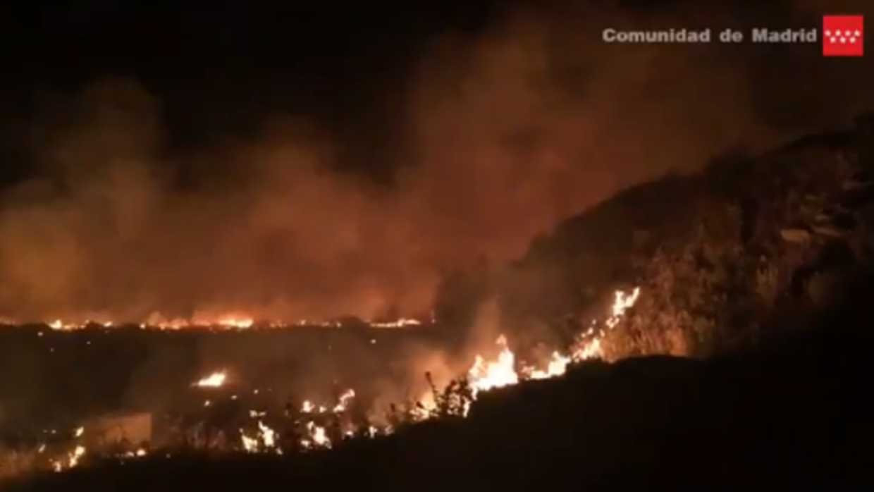 Imagen del espectacular incendio que registraba el servicio de emergencias