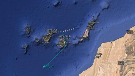 La zona al sur de Canarias donde se encuentra el buque
