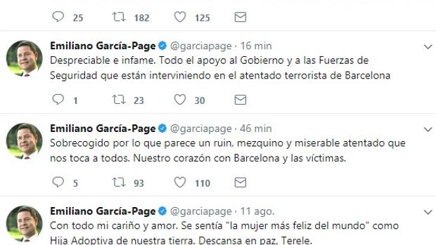 El presidente Page condena el «ruin y miserable» atentado de Barcelona