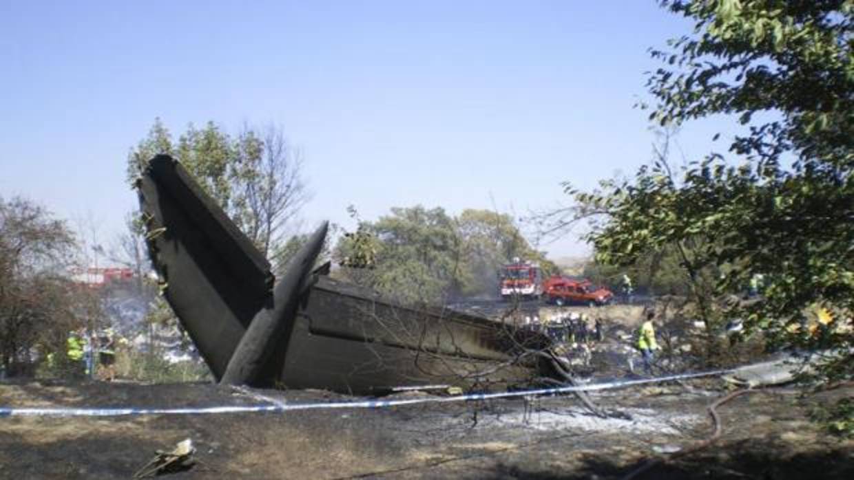 Restos del avión accidentado en 2008