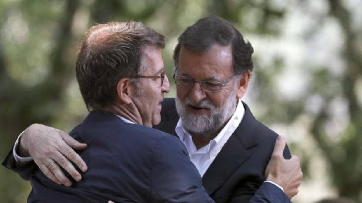 Feijóo y Rajoy, en el acto del PP en Cotobade