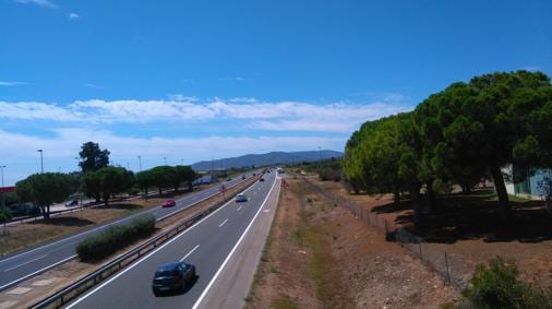 Imagen del límite entre Cataluña y la Comunidad Valenciana tomada desde la AP-7