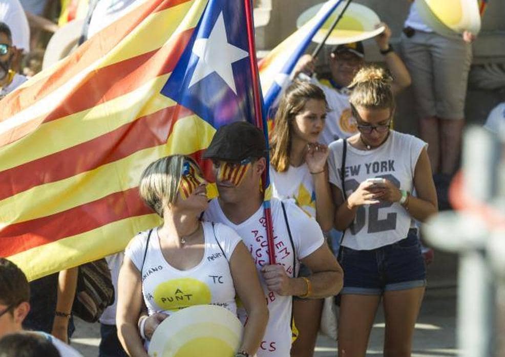 Manifestación por la Diada en Cataluña
