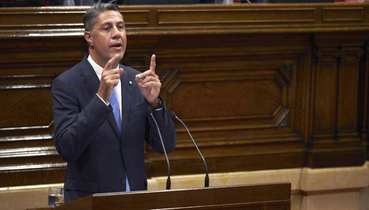 García Albiol durante su intervención en el Parlament del miércoles