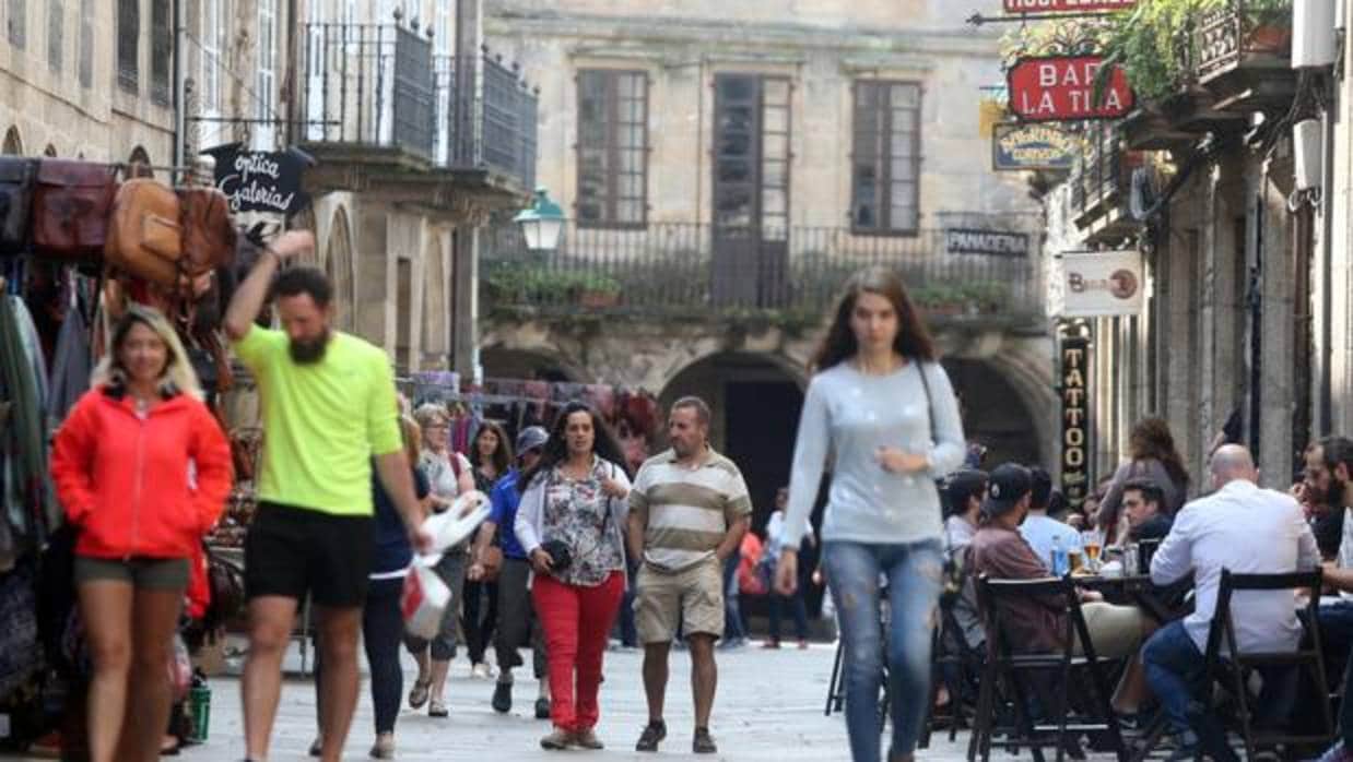 Turistas en Santiago de Compostela