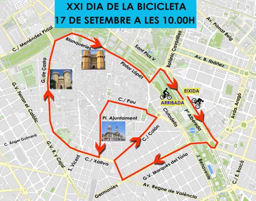 Imagen de la zona afectada por la Marcha en Bici del domingo