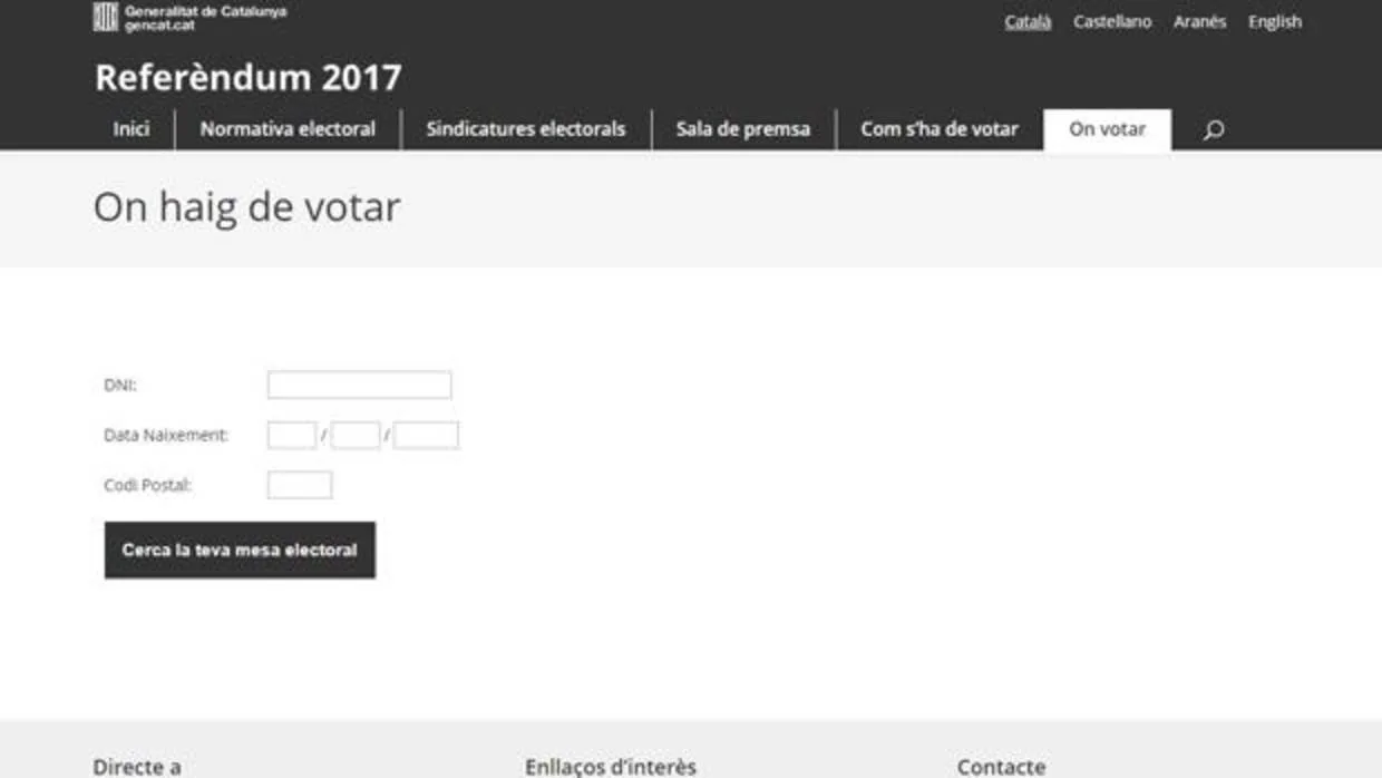 Puigdemont publica la web con los colegios electorales del 1-O