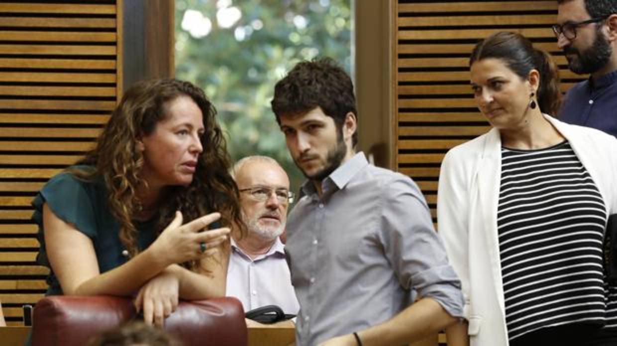 Diputados de Podemos en las Cortes Valencianas, en una imagen de archivo