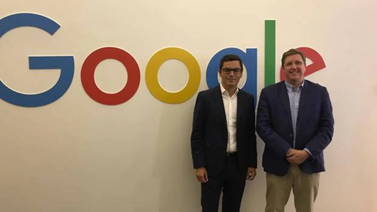 Pablo Rodríguez y Francisco Ruiz Antón en las oficinas de Google en Madrid