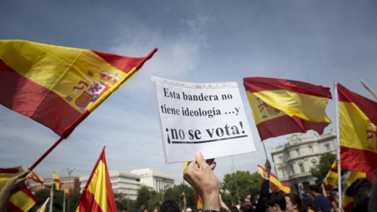 Fotografía de archivo de la manifestación en Madrid contra el 1-O