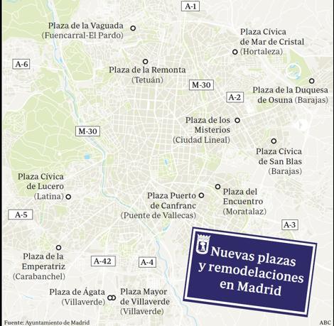 Carmena busca «ideas» para diseñar once plazas de los distritos periféricos de Madrid