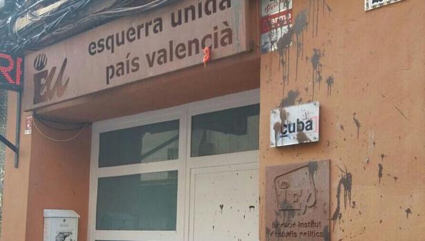 Esquerra Unida denuncia el ataque vandálico sufrido en su sede de Valencia