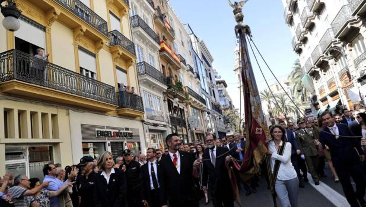 Imagen de la procesión cívica celebrada este lunes en Valencia