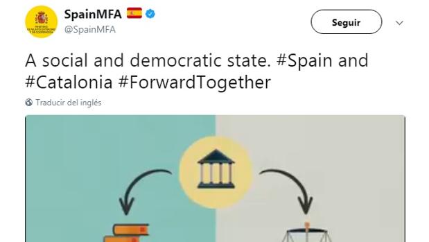 Exteriores divulga un vídeo en inglés para reafirmar que Cataluña es España