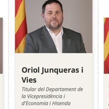 Junqueras también sigue apareciendo como vicepresidente en la web de la Generalitat