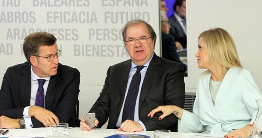 Feijóo, Herrera y Cifuentes, en la reunión del Comite Ejecutivo Nacional del Partido Popular