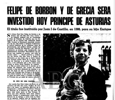 Página del diario ABC del 1 de noviembre de 1977 anunciando la ceremonia