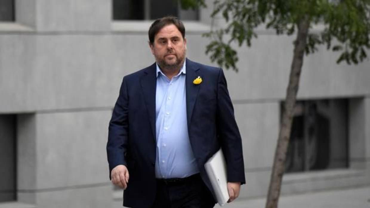 EL vicepresidente cesado de la Generalitat de Cataluña, Oriol Junqueras, a su llegada a la sede de la Audiencia Nacional