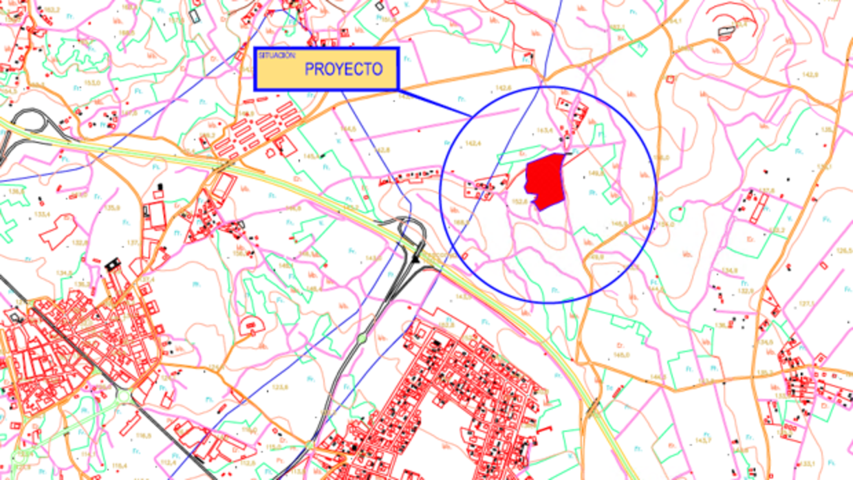 Imagen del mapa con el lugar en el que se situará la planta de compostaje