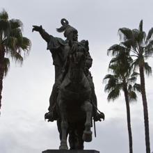 Imagen de la estatuta de Jaime I en Valencia