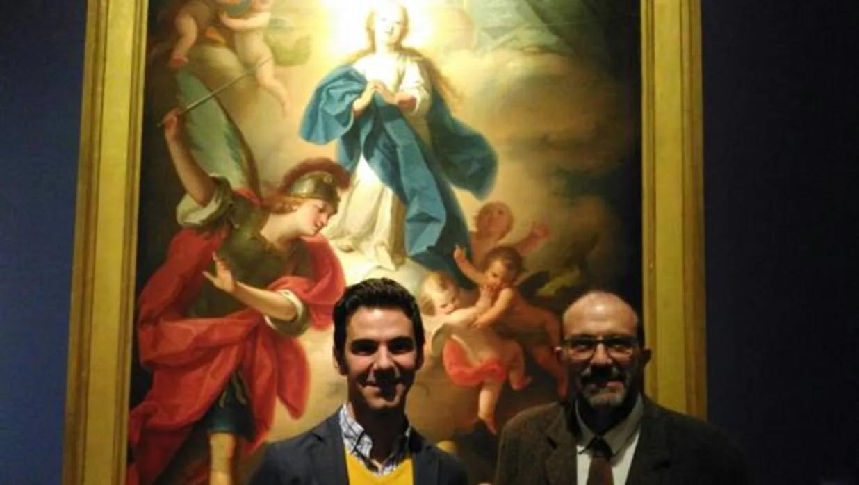 José Ignacio Casar y Pablo González Tornel, junto a a una de las obras