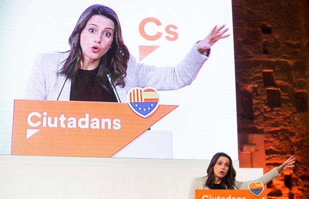 Inés Arrimadas, durante un acto electoral