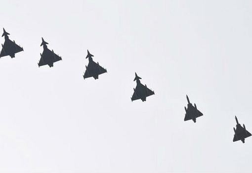 Seis cazas Eurofighter del Ejército del Aire