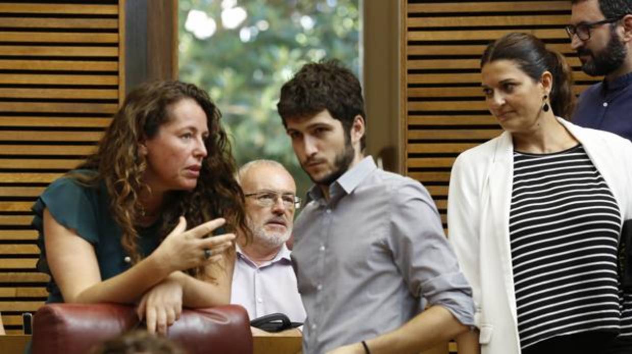Parte del grupo parlamentario de Podemos, en una imagen de archivo