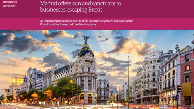 «The Guardian» destaca la oportunidad de oro que supone el Brexit para Madrid