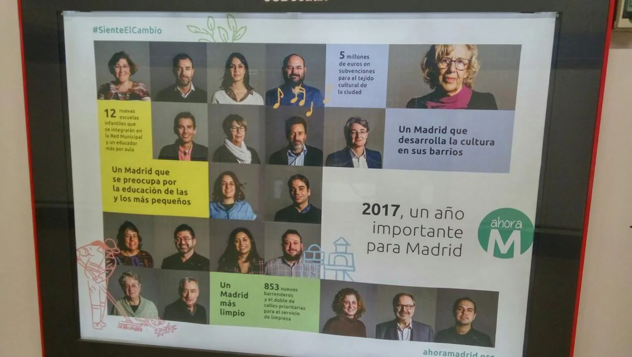 Publicidad de Ahora Madrid en el Metro de Madrid