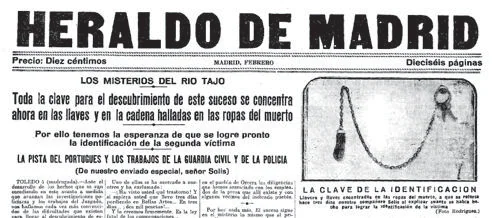 Titulares de «Heraldo de Madrid» dando cuenta de este misterioso suceso