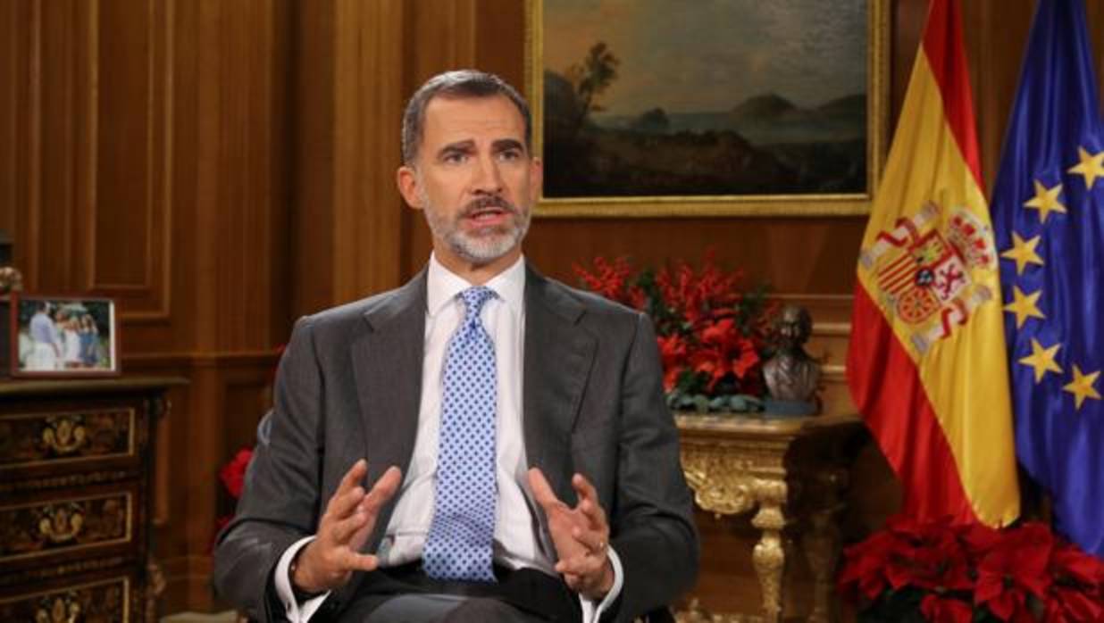 El Rey Felipe VI, durante su tradicional mensaje navideño