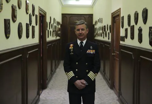 El comandante de la Flotilla de Submarinos, el capitán de navío Alejandro Cuerda