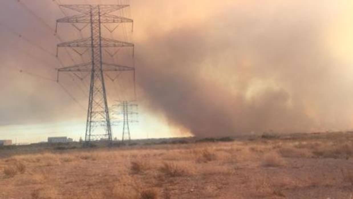 Superficie afectada por el fuego en Sagunto