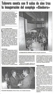 Crónica del ABC de la inauguración de los cines hace 19 años